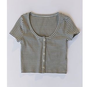 UO Susannah Button Down Crop Top